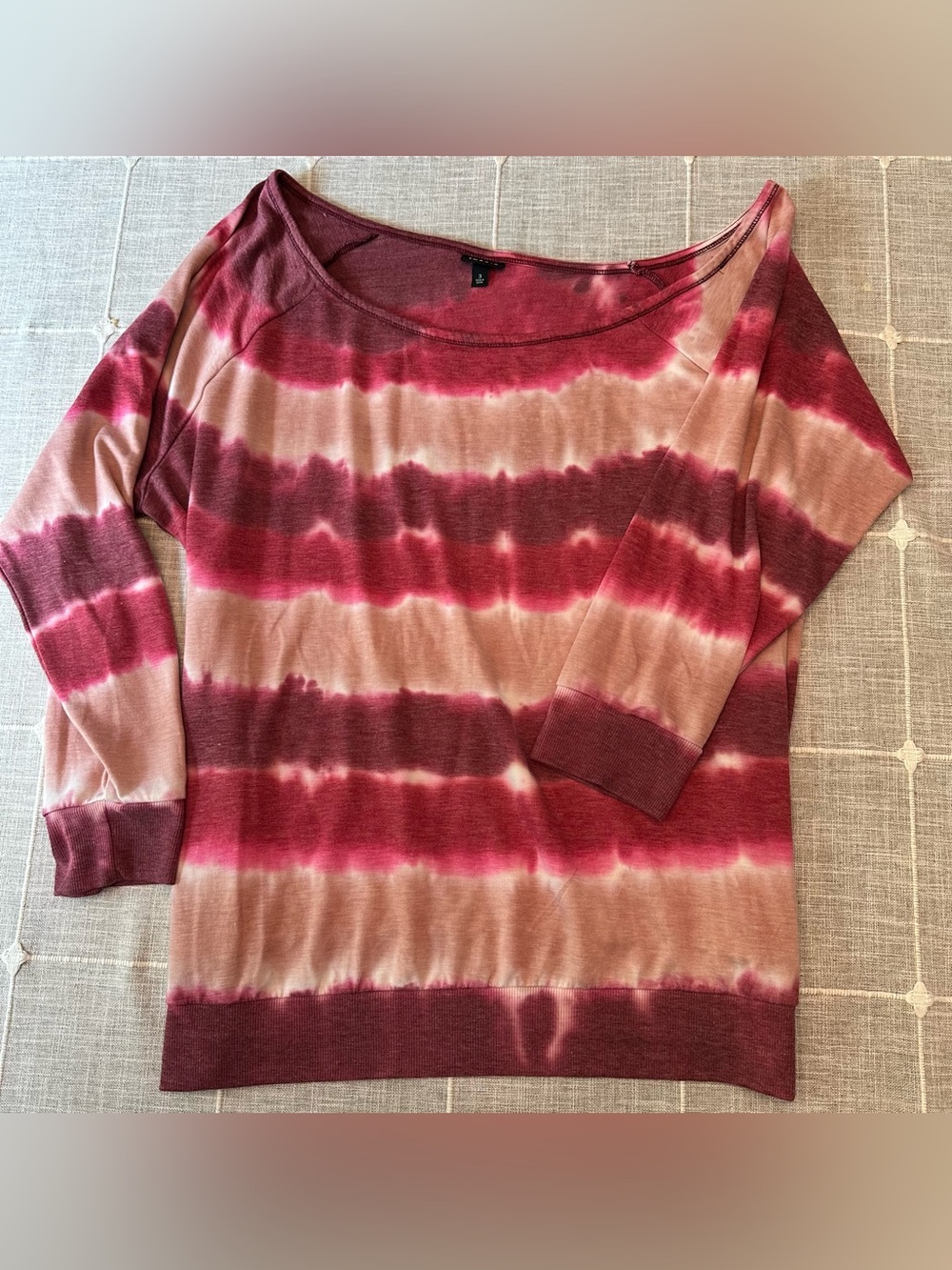 Torrid Pink Tie Dye Off Shoulder French Terry Sweatshirt Size 3 NWOT